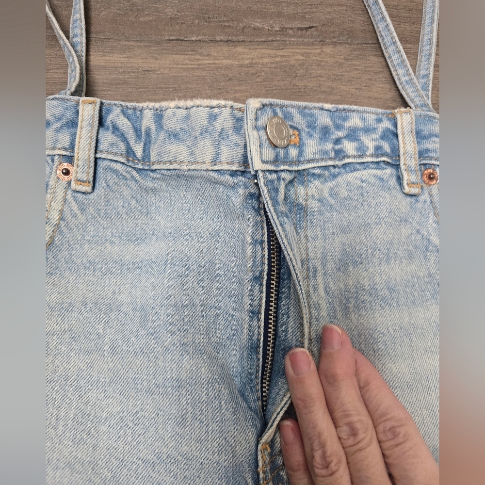 Zara Cropped Spahgetti Strap Denim Top Womens Size Small - Picture 7 of 10